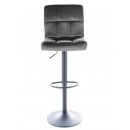 Стул барный SIGNAL C105 Velvet Bluvel 14 серый/черный